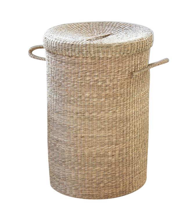 Panier à linge en jonc de mer naturel