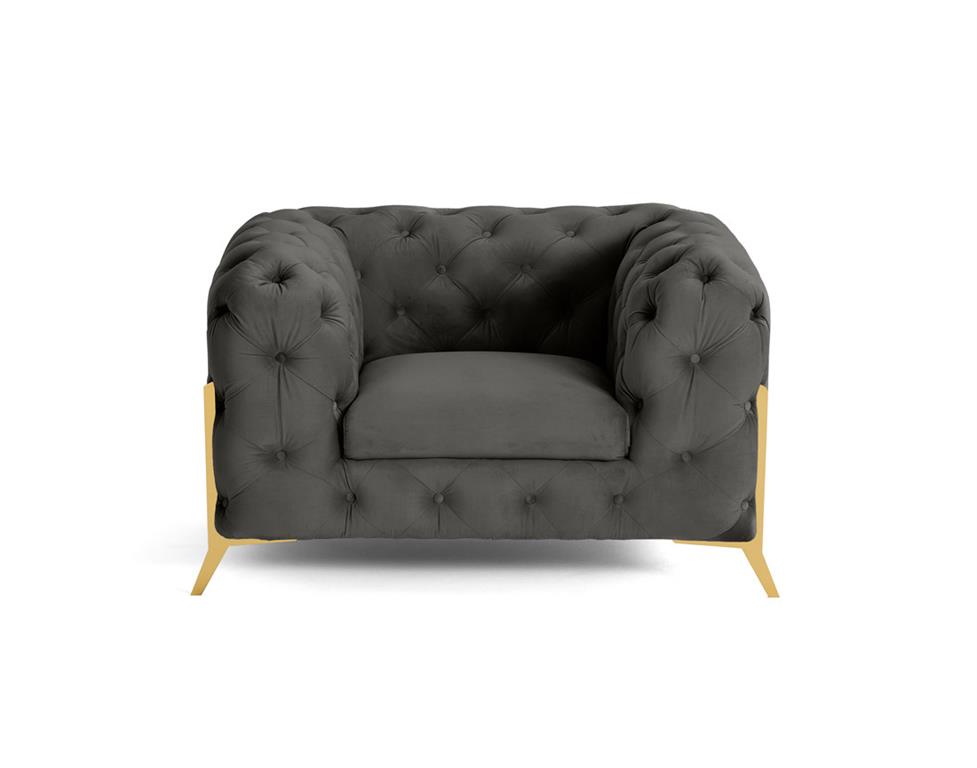 Fauteuil en velours gris
