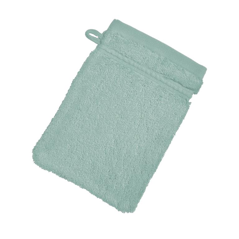Lot de 2 gants de toilette 15x21 bleu opaline en coton