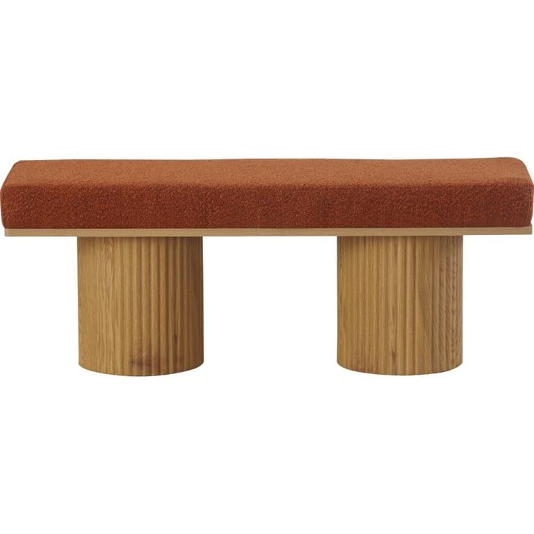 Banc en tissu bouclé rouille