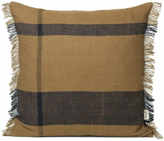 Coussin en coton et lin marron 50 x 50 cm Dry - Ferm Living