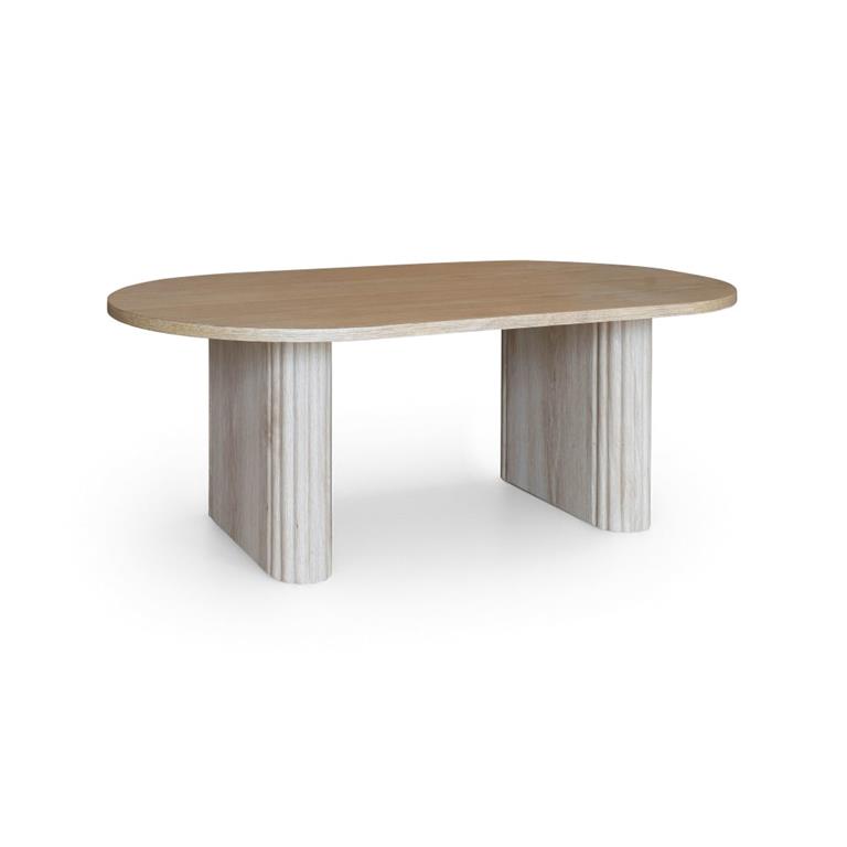 Table basse ovale en bois clair 110cm