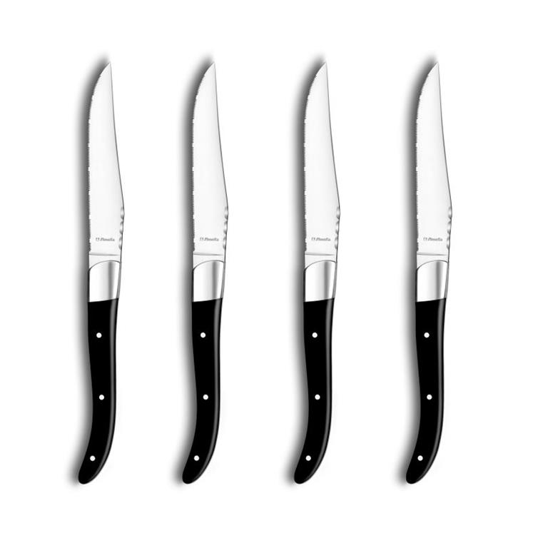 Coffret 4 couteaux steak noir