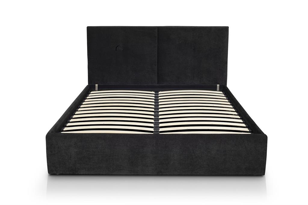 Lit double avec coffre 2 places  noir 160x200