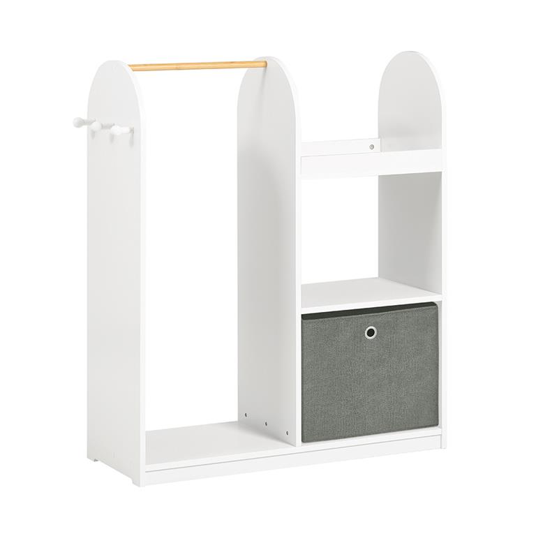 Portant Vêtements  effet bois blanc