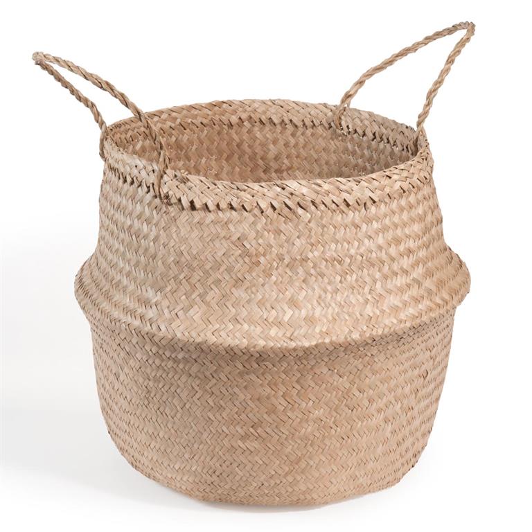 Panier thaïlandais en fibre végétale H 47 cm