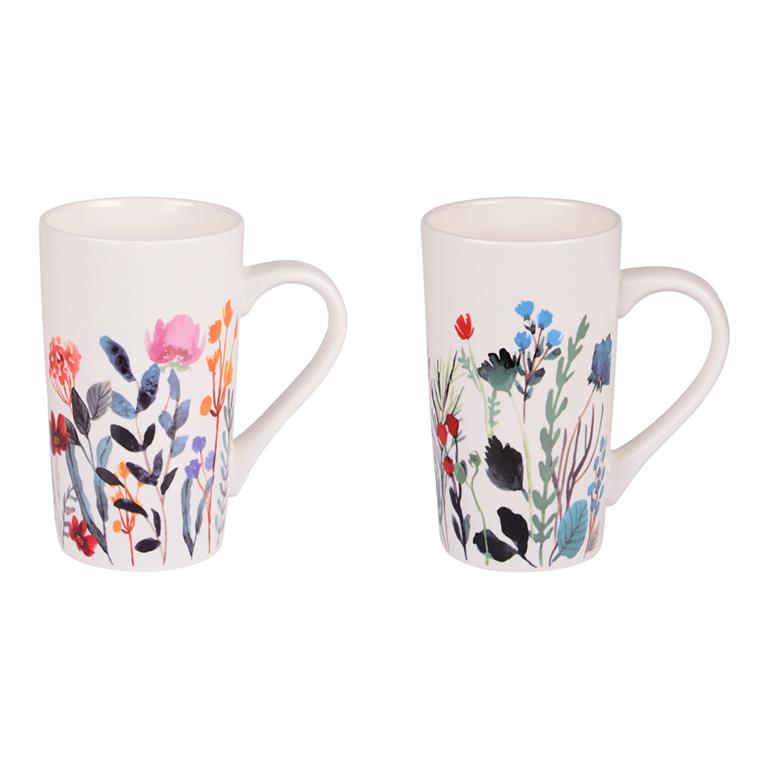 Coffret de 2 mugs   50 cl multicolores en porcelaine