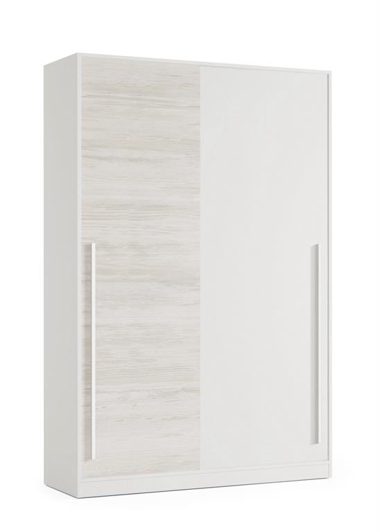 Armoire 2 portes effet bois blanc antique 120x50 cm