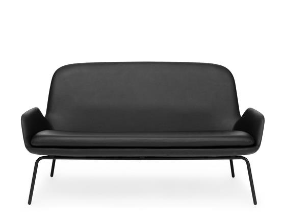 Canapé avec pieds en acier noir et assise
