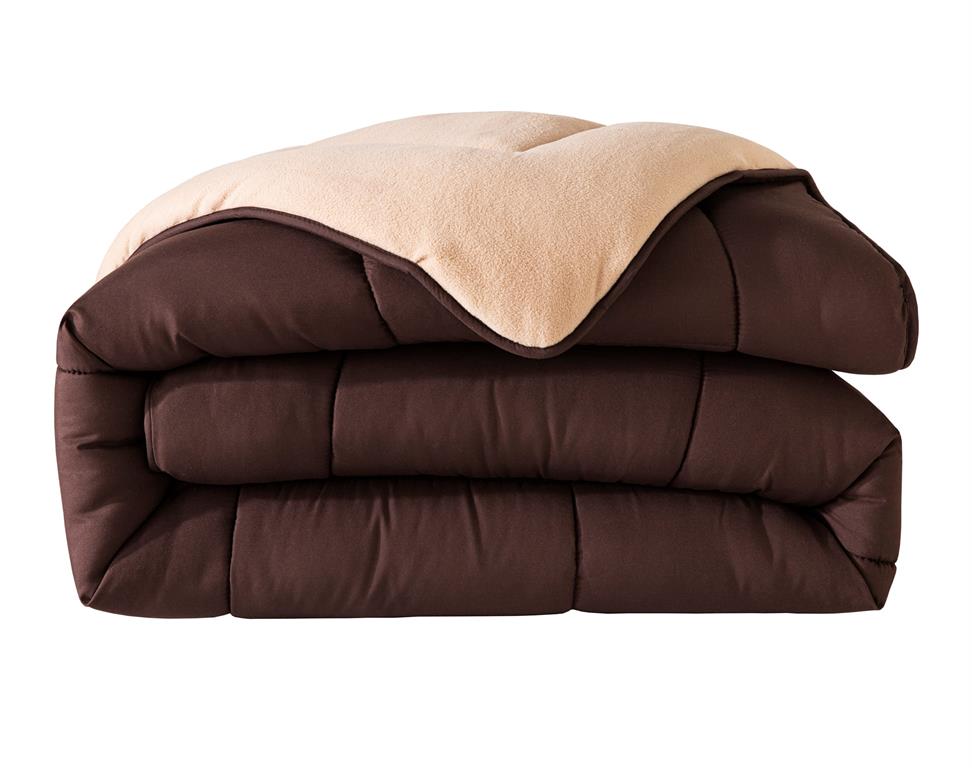 Couette très chaude 140x200 marron chocolat en polyester