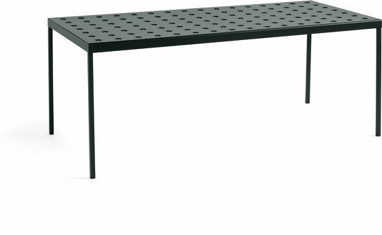 Table de jardin rectangulaire en acier verte forêt 190 x 87 cm