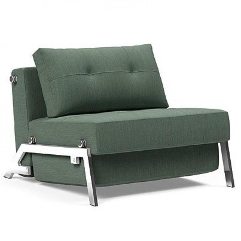INNOVATION LIVING  Fauteuil design SOFABED CUBED 02 CHROME Elegance Green convertible lit 200x90 cm