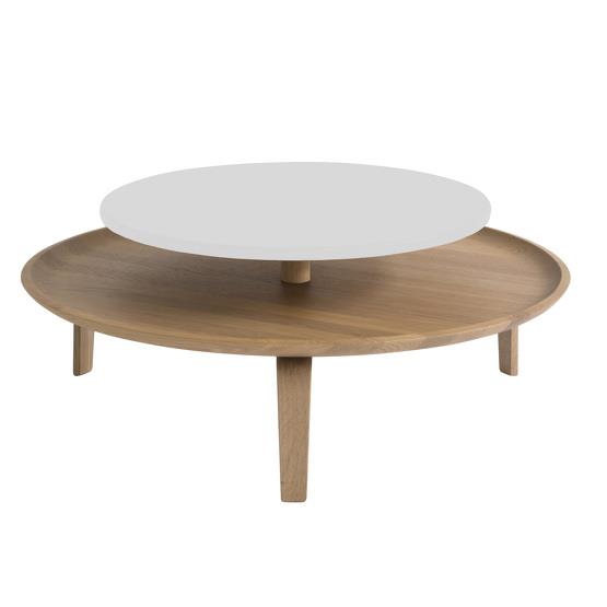 Table basse blanc et chêne L Secreto - Colé Italian Design Label