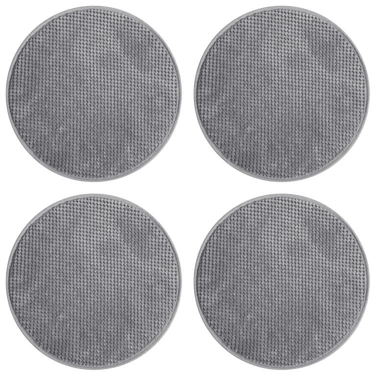 Galettes de chaise velours rondes grises-lot de 4-?35