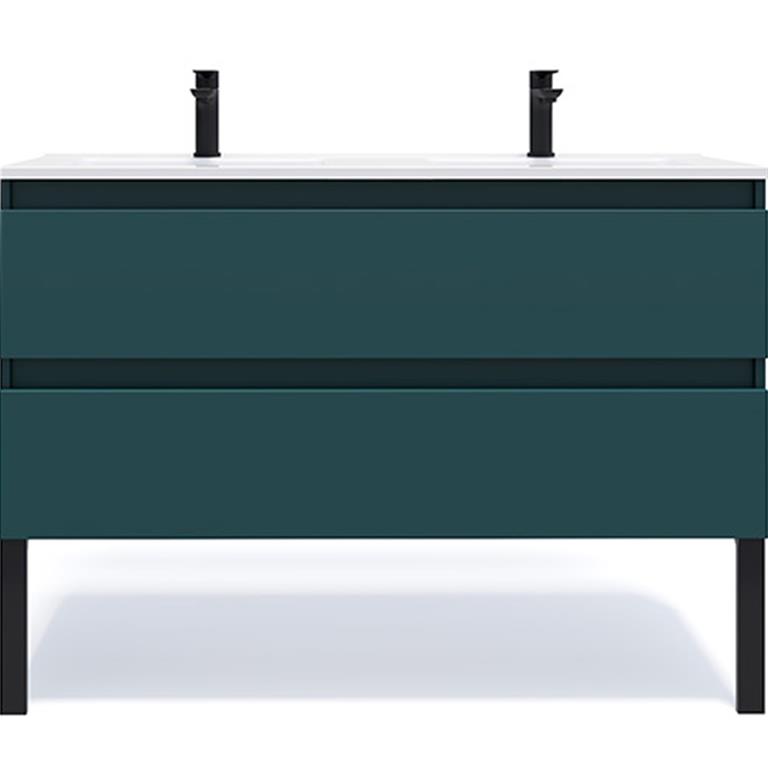Meuble salle de bain double vasque 120cm 2 tiroirs Bleu
