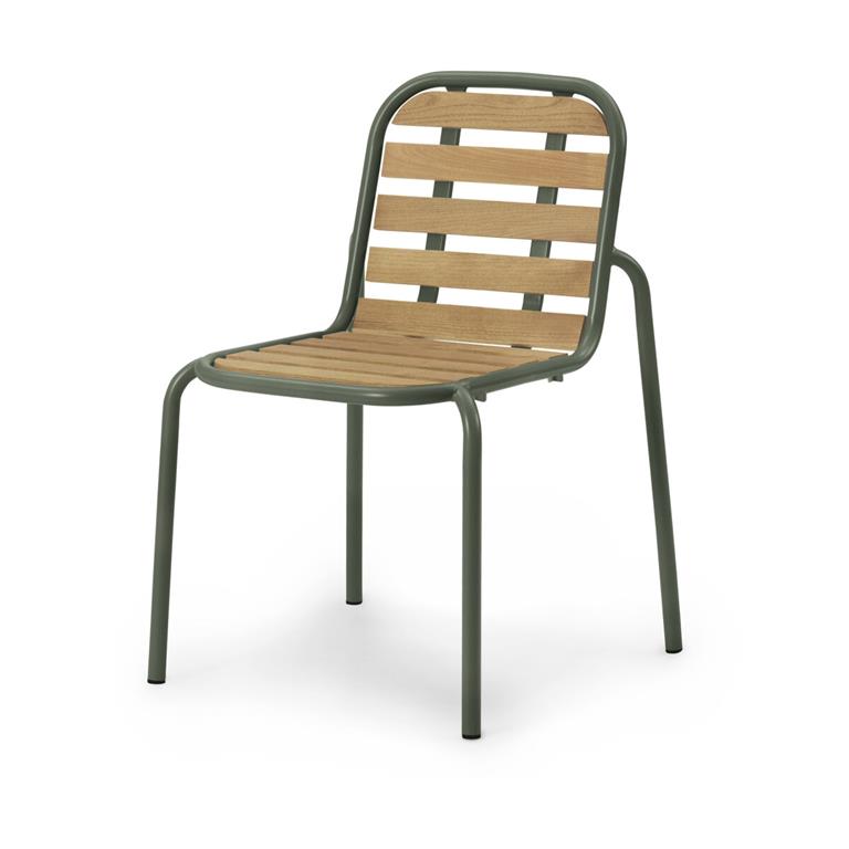 Chaise de jardin en acier et bois vert foncé Vig Robinia