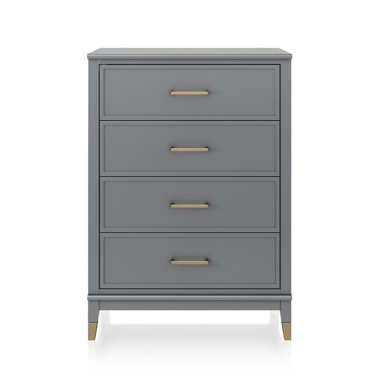 Commode avec 4 tiroirs en mélaminé gris graphite