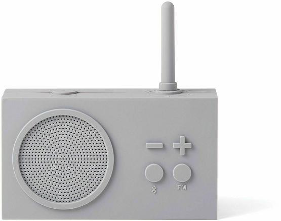 Radio FM&Enceinte Bluetooth gris clair Tykho 3 - Lexon