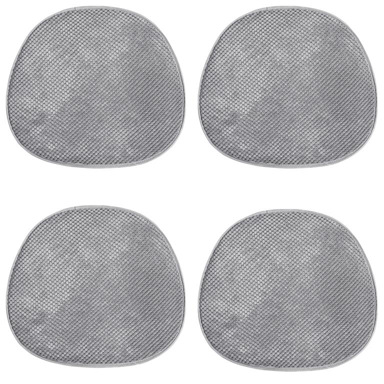 Galettes de chaise velours grises-lot de 4-41x38x1
