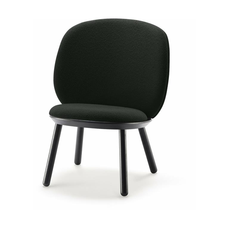 Fauteuil en frêne noir et tissu noir Naïve - Emko