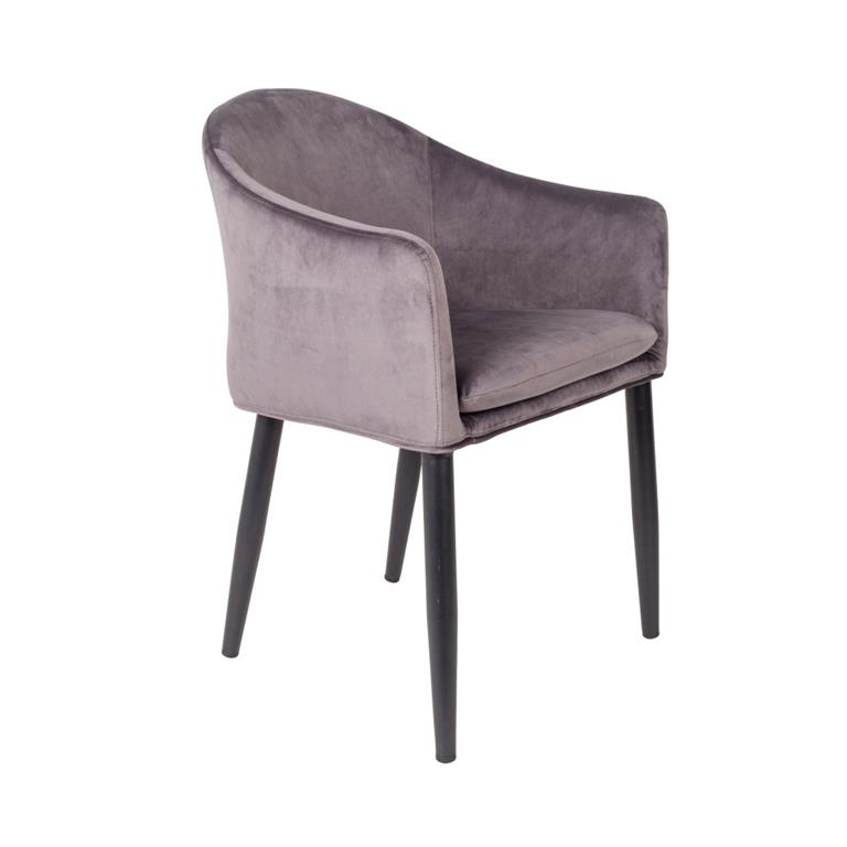 Chaise en velours gris