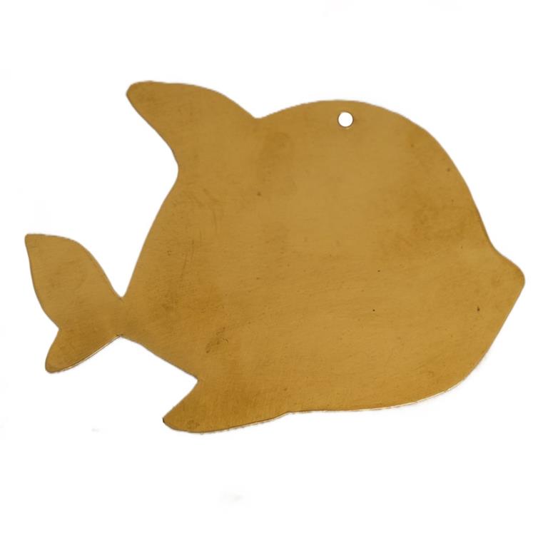 Déco murale poisson en laiton métal doré 9x7 cm