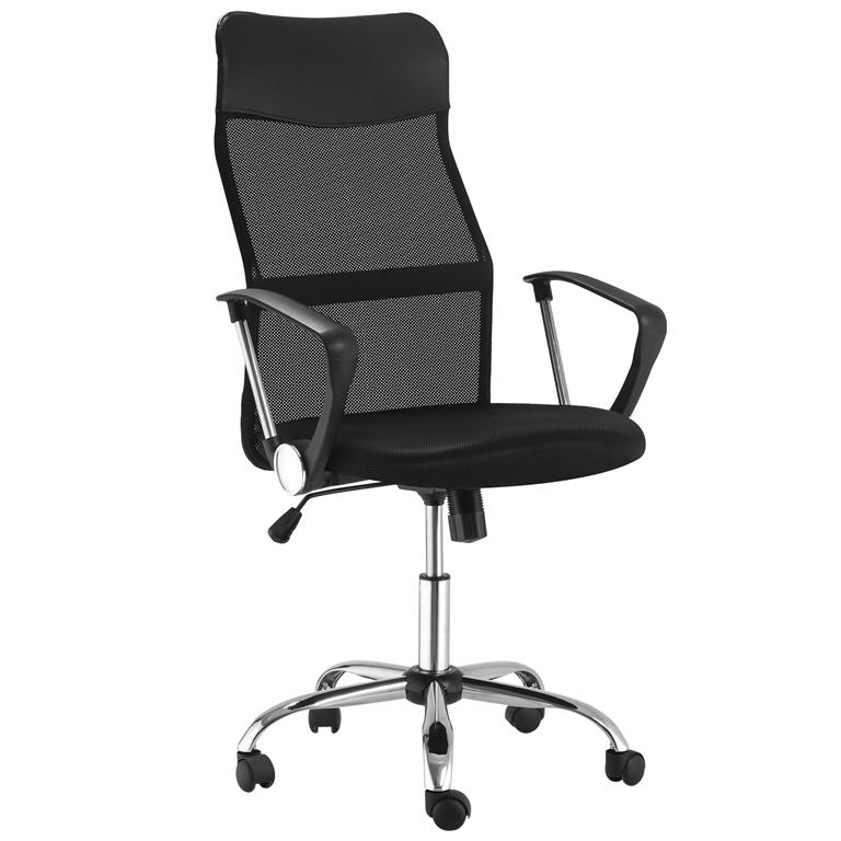 Fauteuil de bureau manager tissu maille noir