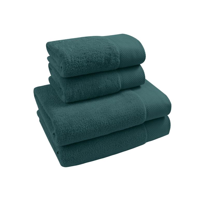 Ensemble de bain 4 pièces en coton peigné Zéro Twist Petrol