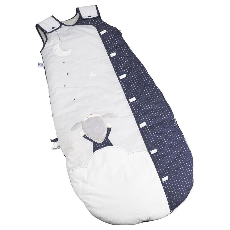 Gigoteuse en coton gris perle et Bleu nuit