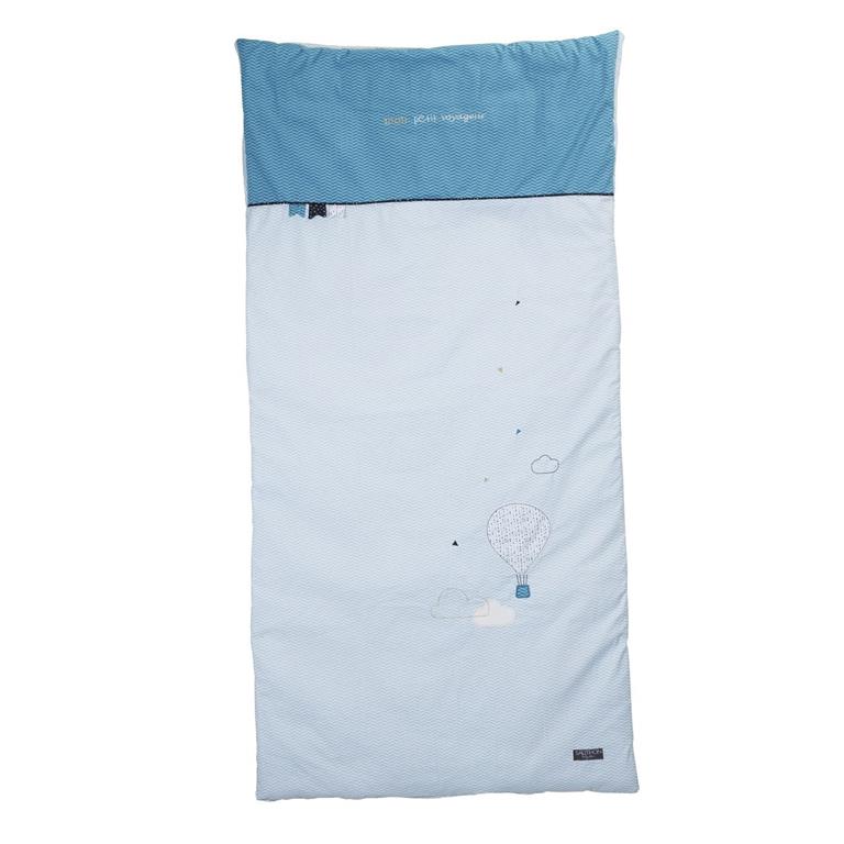 Edredon lit bébé en coton bleu