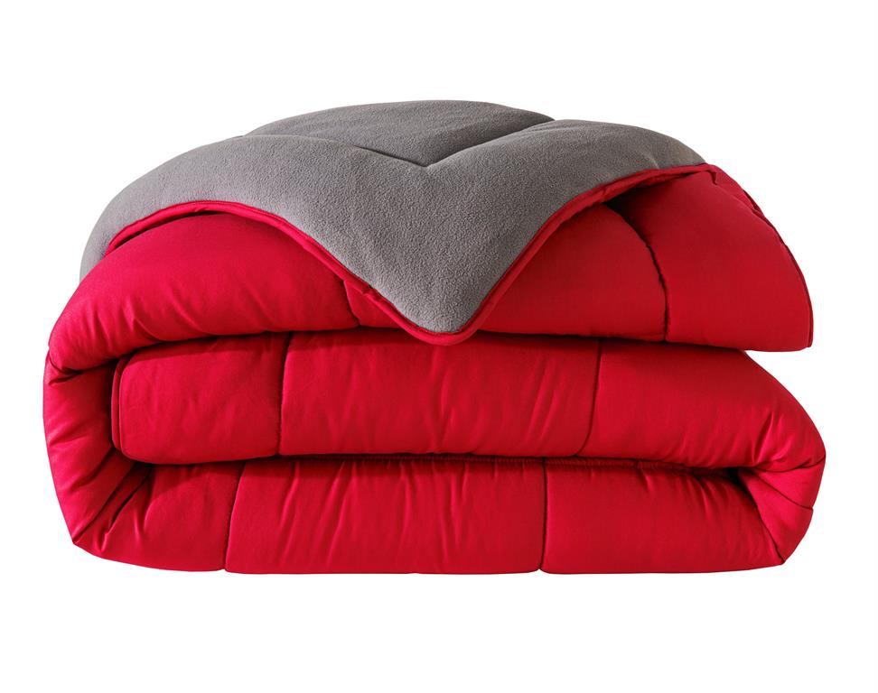 Couette très chaude 140x200 rouge en polyester