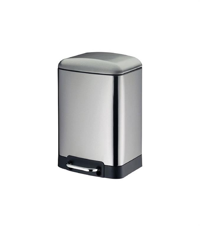Poubelle de salle de bain rectangulaire en acier inoxydable 6L