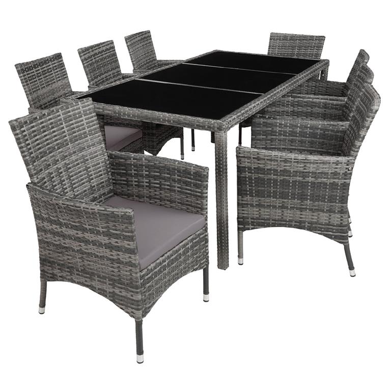 Salon de jardin 8 personnes anti UV Housse de protection gris tacheté