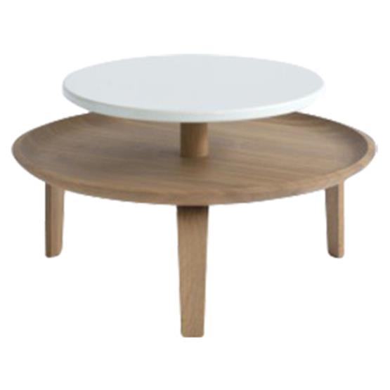 Table basse blanc et chêne S Secreto - Colé Italian Design Label