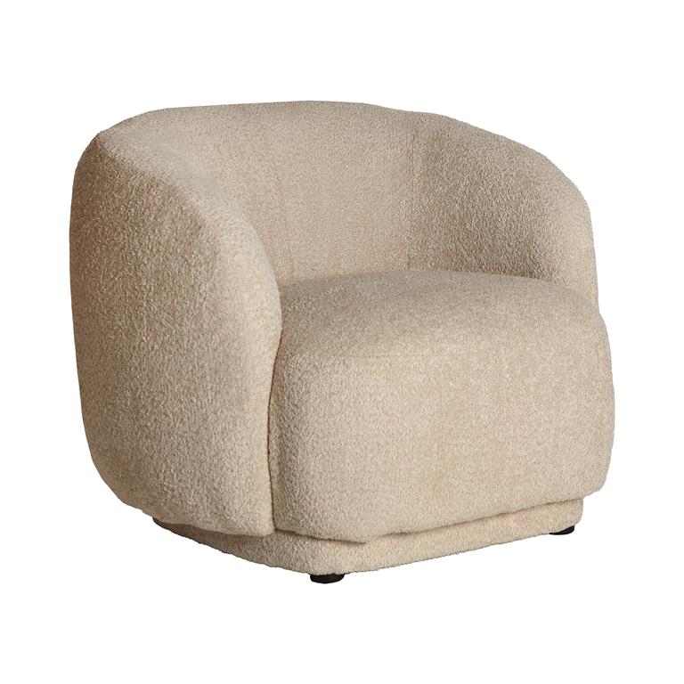 Fauteuil en coton bouclé crème 87x90x76 cm