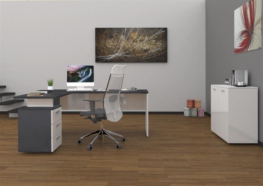 Bureau effet bois ardoise