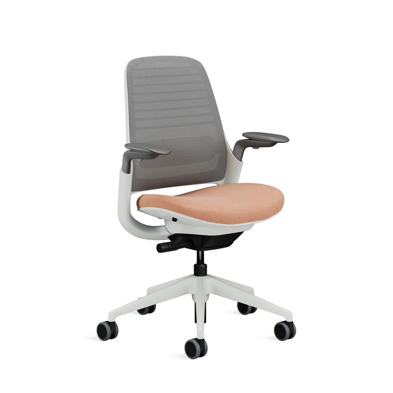 Chaise de bureau ergonomique en tissu orange 66 x 64 x 92