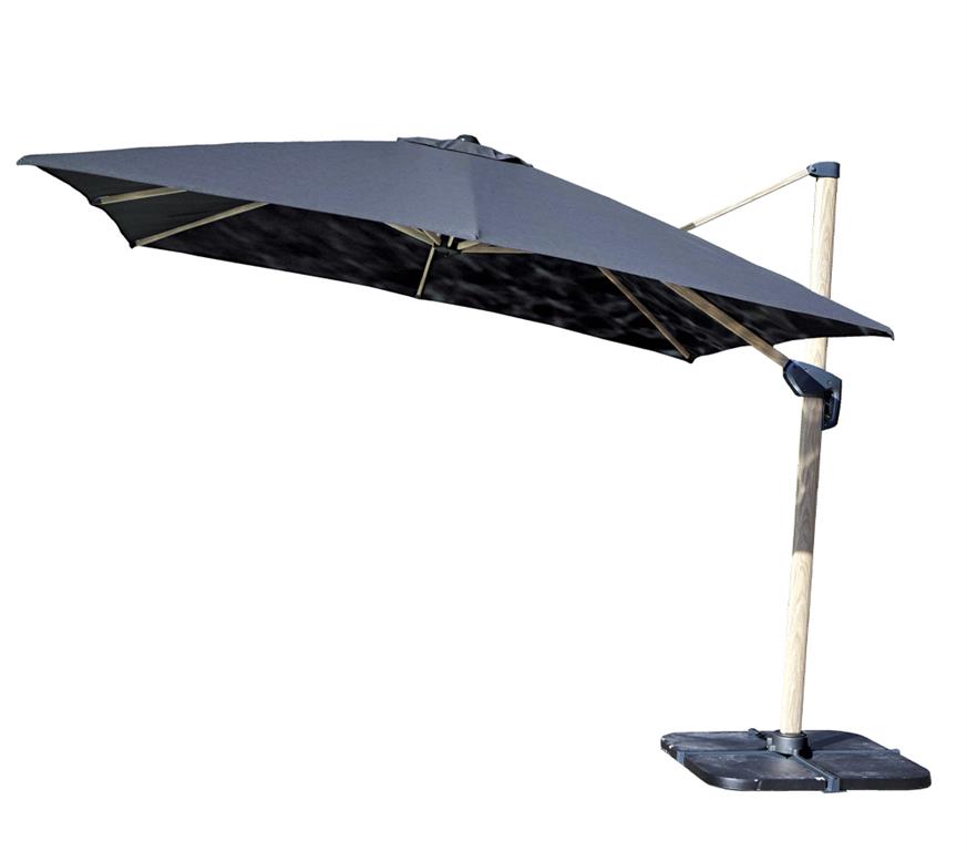 Parasol déporté 3x3m en aluminium gris anthracite