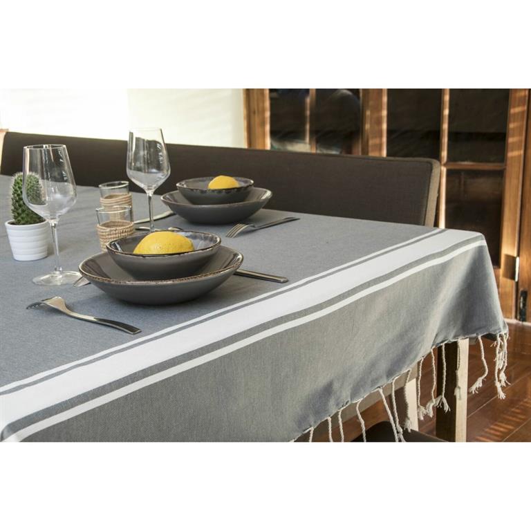 Nappe coton gris moyen 170x170