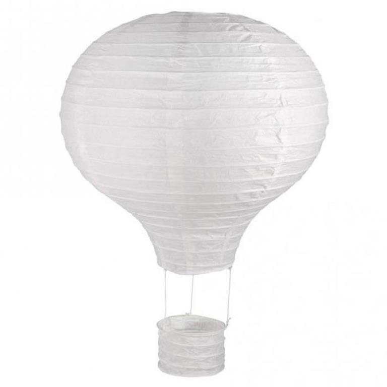 Lampion en papier montgolfière à chassis métallique D30x40cm