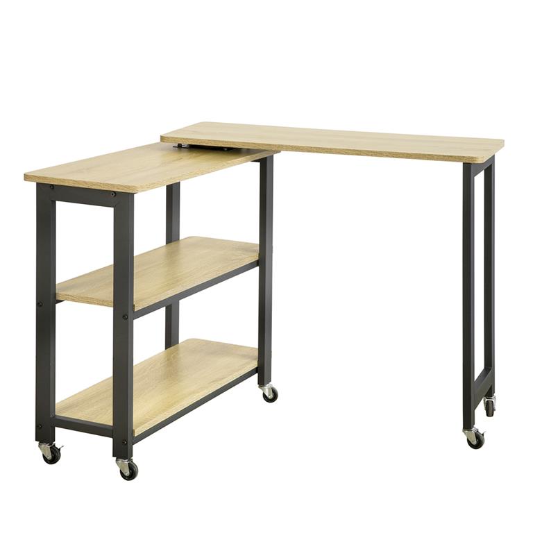 Bureau informatique en métal noir et en panneau de particule