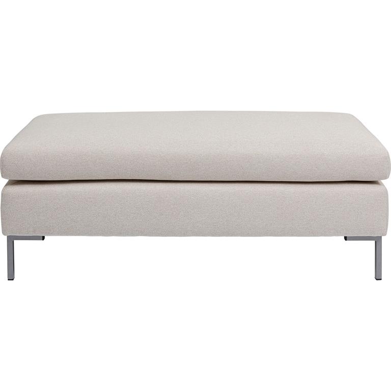 Repose-pieds en polyester crème et acier gris