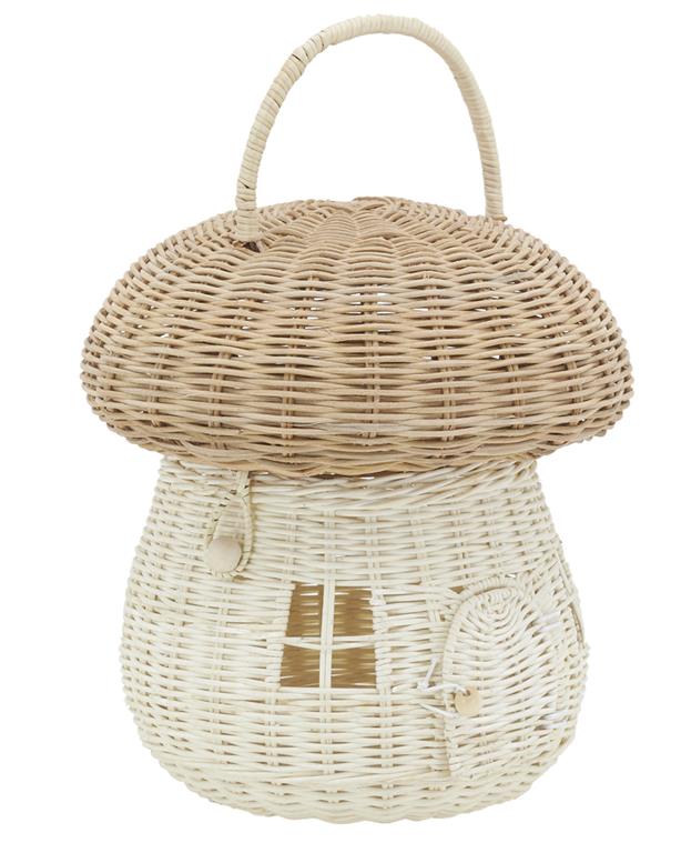 Panier en rotin maison champignon