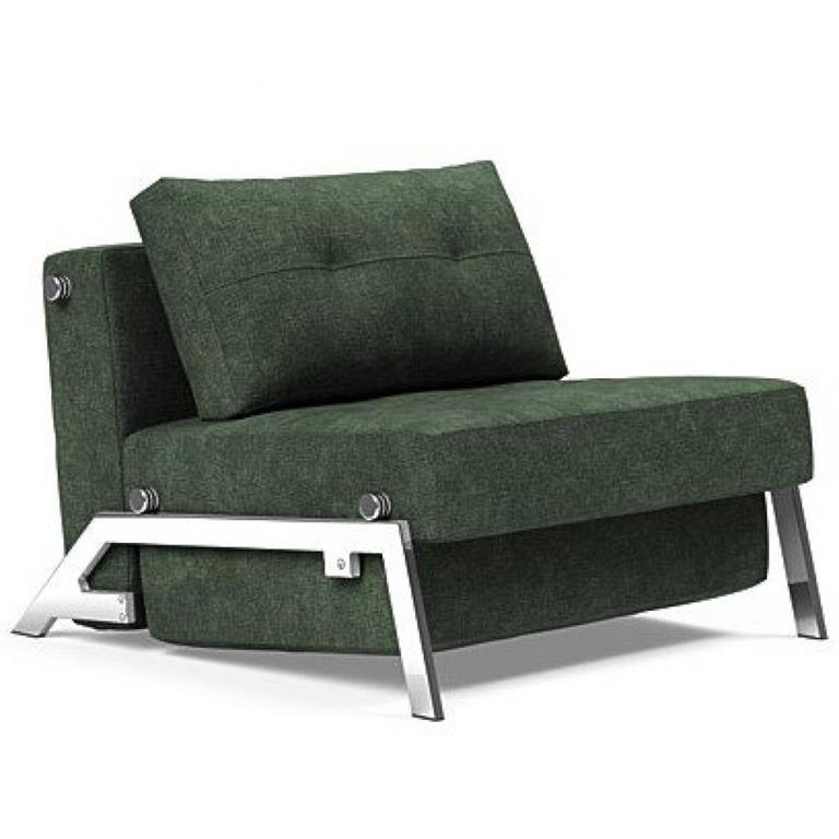 INNOVATION LIVING  Fauteuil design SOFABED CUBED 02 CHROME Avella Pine Green