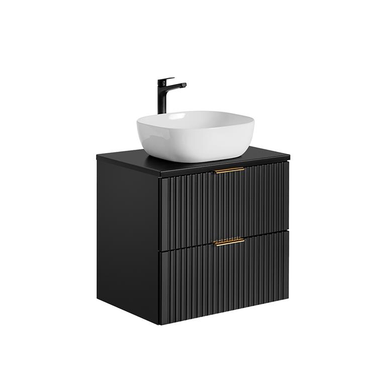 Meuble vasque stratifiés noir mat