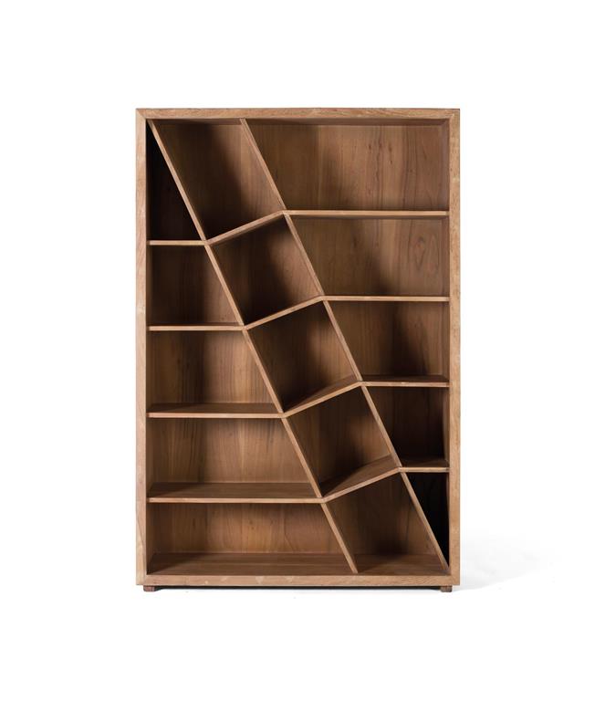 Bibliothèque en bois manguier et noir