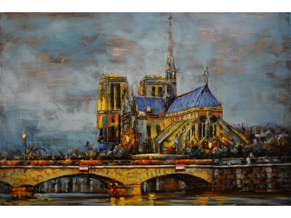 Tableau relief en métal notre dame de paris 120x80