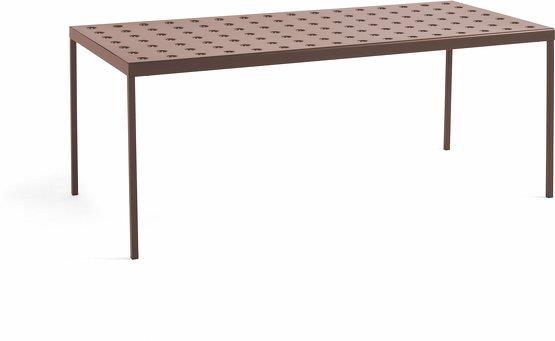 Table de jardin rectangulaire en acier rouge 190 x 87 cm Balcony