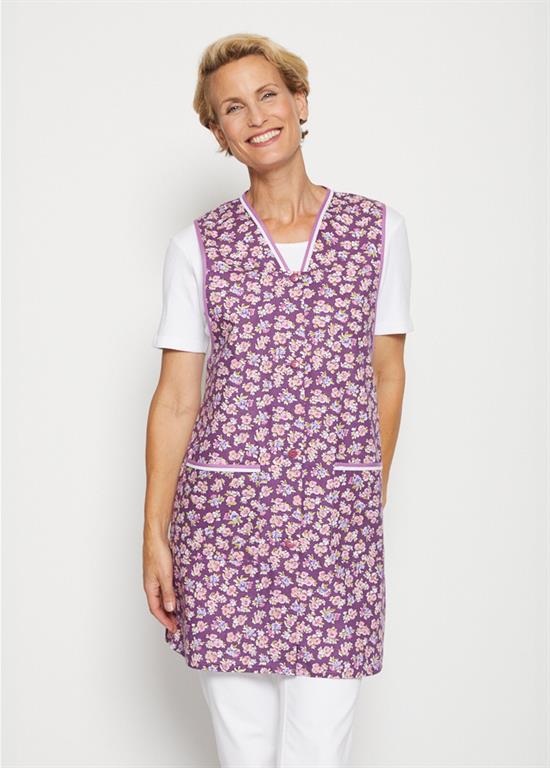 Tablier court imprimé larges emmanchures - ARDECHE - Violet - Polyester - Taille 