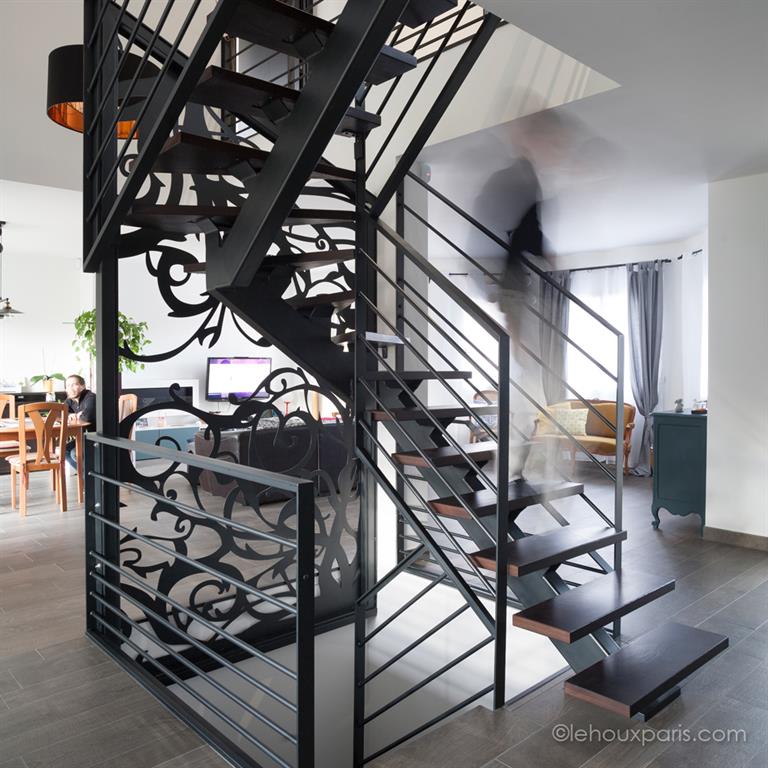 Escalier Contemporain Metal Bois Paris